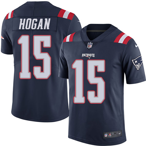 Nike Patriots #15 Chris Hogan Navy Blue Men's Stitched NFL Limited Rush Jersey - Click Image to Close
